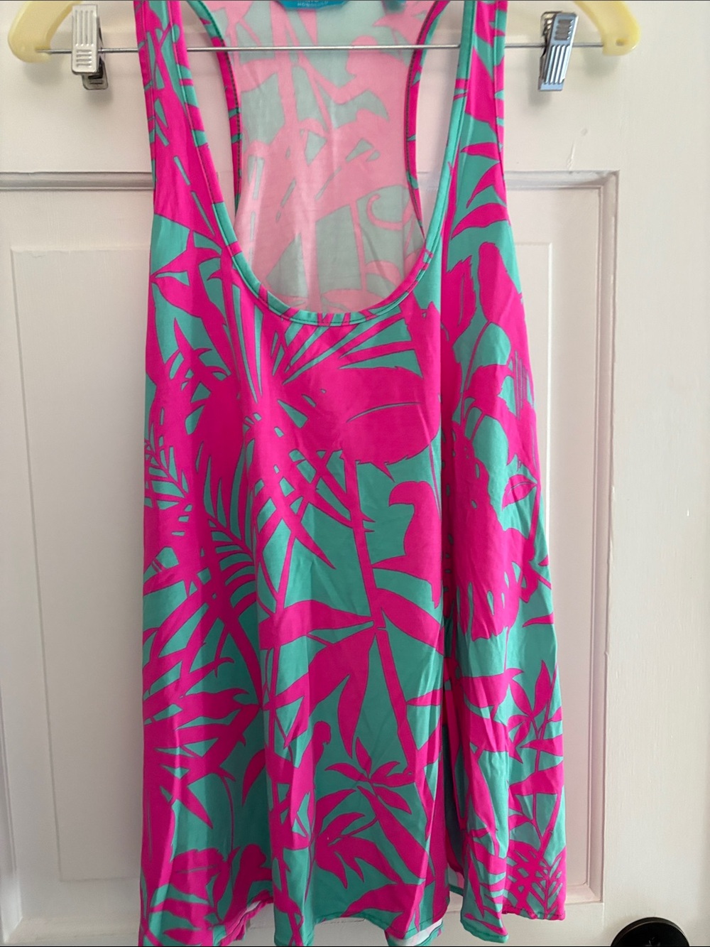 Tori Richard Pink and Teal Tropical Tank Top